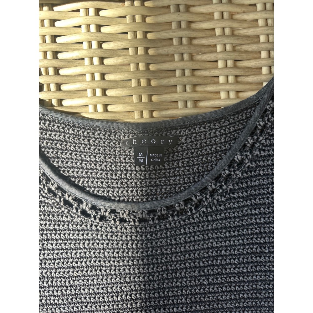 Theory Bronella Crochet Knit Shift Dress Medium minimalist luxury staple boho - Picture 7 of 10